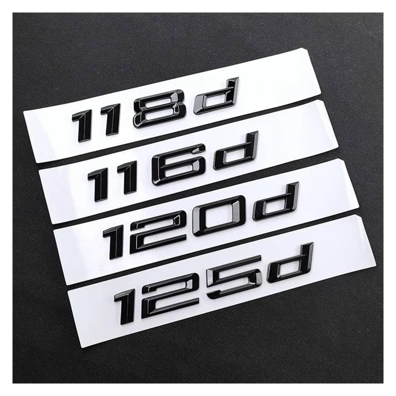 BGAGNVNLPT 3D ABS Black Car Rear Trunk Letters Logo Emblem Sticker for 116d 118d 120d 125d 130d 135d 140d F20 E81 E82 E87 Accessories Abzeichen Logo Abziehbild(Black 2008-2017,114d) von BGAGNVNLPT