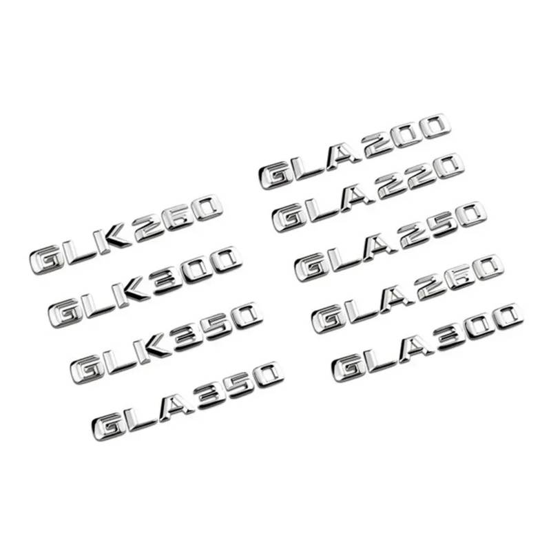 BGAGNVNLPT 3D ABS Car Trunk Badge Letters Sticker GLK GLA 45 200 220 260 300 320 350 Emblem Logo for GLA X156 GLK X204 Accessories Abzeichen Logo Abziehbild(Chrome,4MATIC) von BGAGNVNLPT