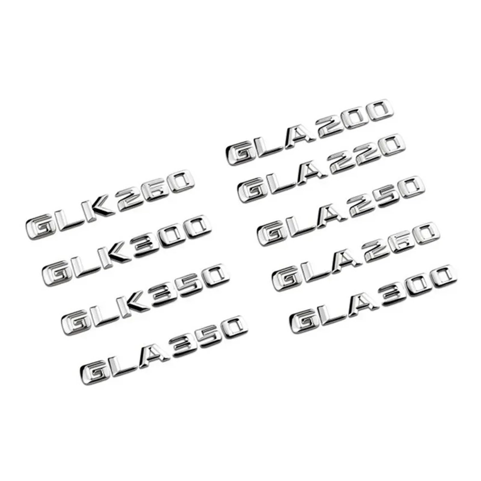 BGAGNVNLPT 3D ABS Car Trunk Badge Letters Sticker GLK GLA 45 200 220 260 300 320 350 Emblem Logo for GLA X156 GLK X204 Accessories Abzeichen Logo Abziehbild(Chrome,AMG(Trunk Letters)) von BGAGNVNLPT