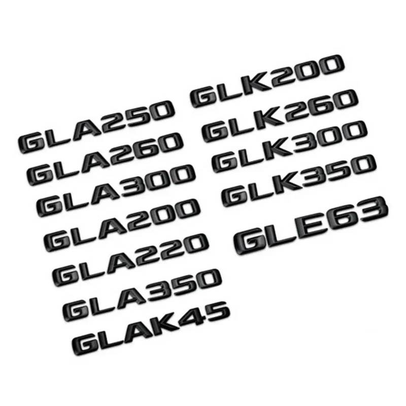 BGAGNVNLPT 3D ABS Car Trunk Badge Letters Sticker GLK GLA 45 200 220 260 300 320 350 Emblem Logo for GLA X156 GLK X204 Accessories Abzeichen Logo Abziehbild(Glossy Black,4MATIC) von BGAGNVNLPT