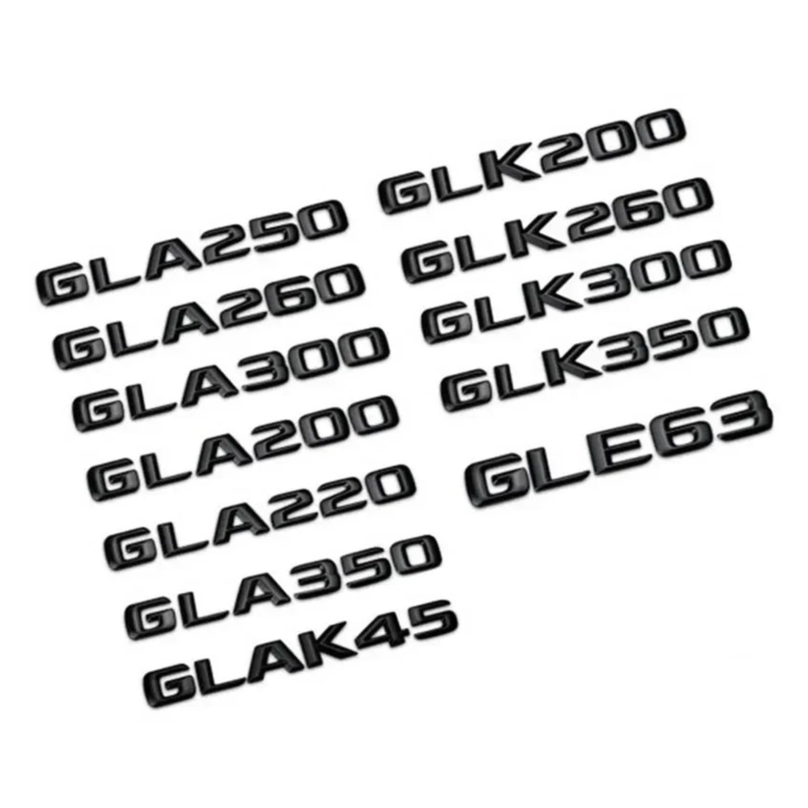 BGAGNVNLPT 3D ABS Car Trunk Badge Letters Sticker GLK GLA 45 200 220 260 300 320 350 Emblem Logo for GLA X156 GLK X204 Accessories Abzeichen Logo Abziehbild(Glossy Black,AMG(Trunk Letters)) von BGAGNVNLPT