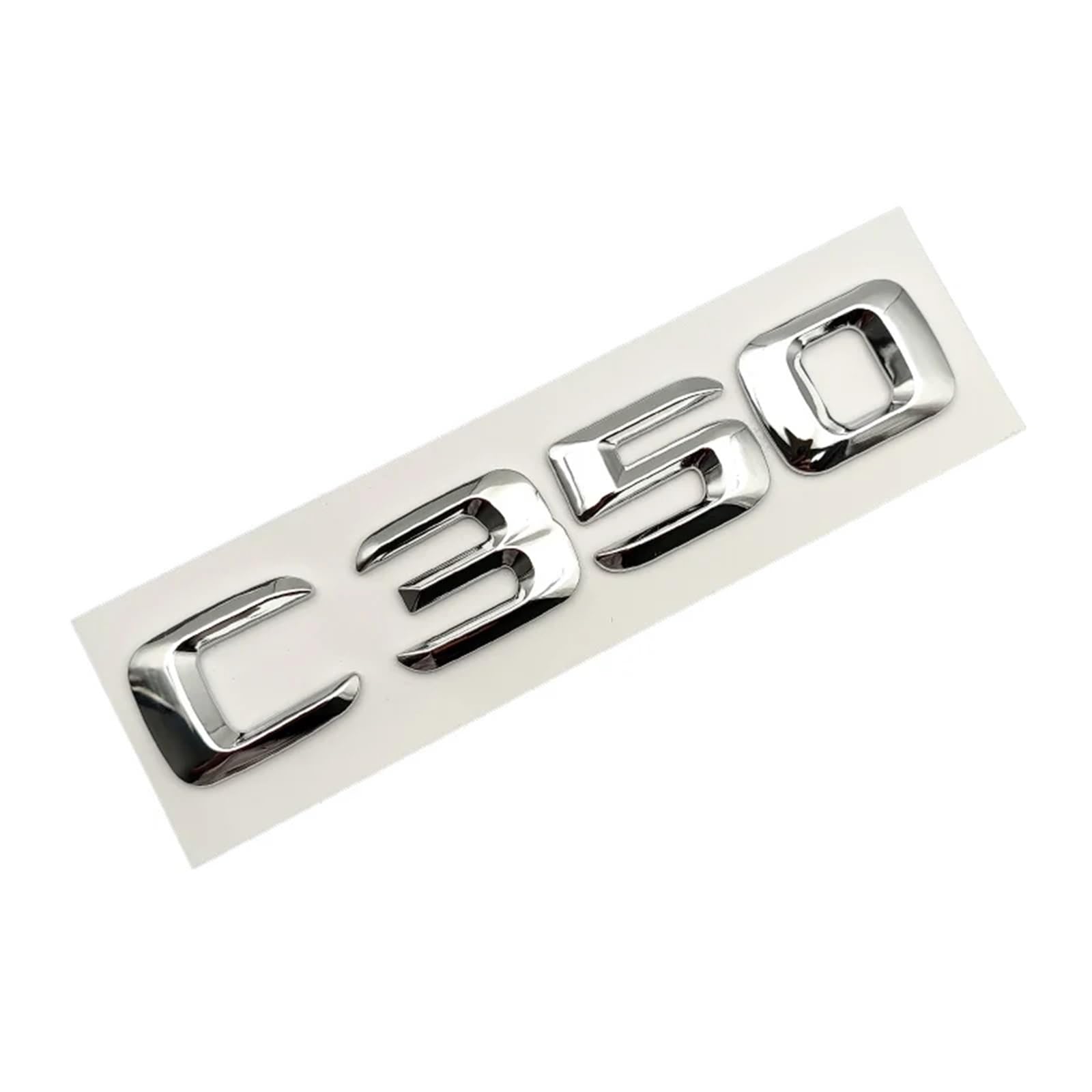 BGAGNVNLPT 3D ABS Chrom Auto Heckklappe Emblem Abzeichen Buchstaben C180 C200 C220 C250 C300 C350 4MATIC Logo for Mercedes W205 W204 Zubehör Abzeichen Logo Abziehbild(C350) von BGAGNVNLPT