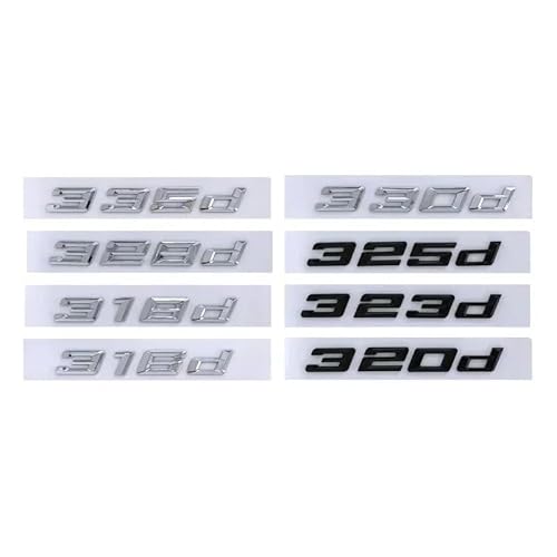 BGAGNVNLPT ABS Black Car Rear Trunk 3D Letters Stickers for 316d 318d 320d 323d 325d 328d 330d 335d E90 E46 F30 Emblem Logo Accessories Abzeichen Logo Abziehbild(Chrome 08-17,316d) von BGAGNVNLPT