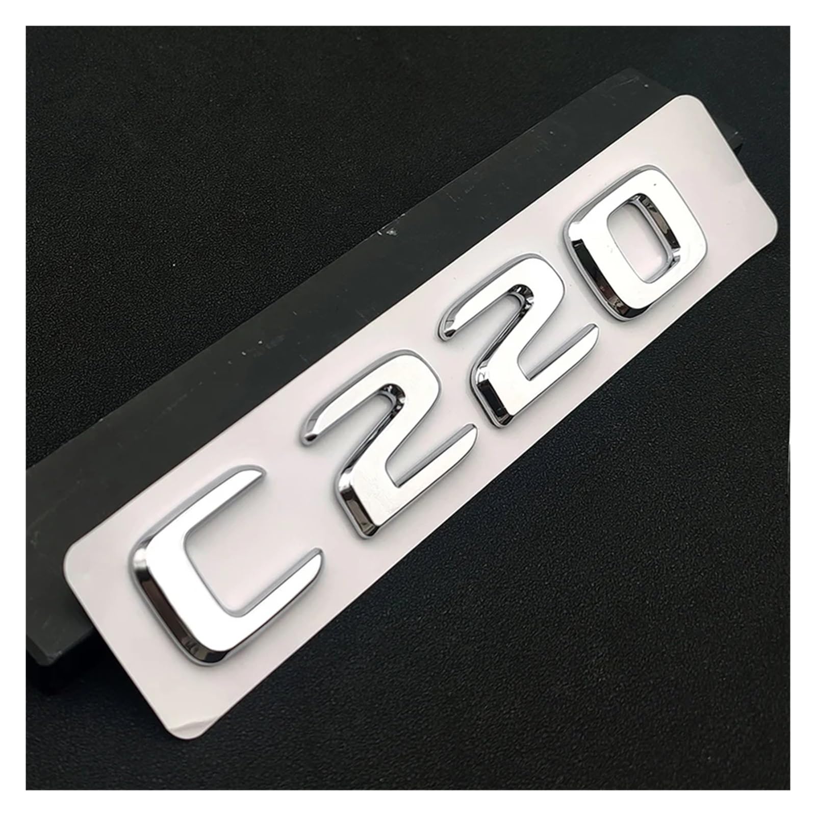 BGAGNVNLPT ABS Black Chrome Letters 3D Car Trunk Letters Badge for C200 C220 C300 C320 Logo Sticker Accessories Abzeichen Logo Abziehbild(C220 Chrome) von BGAGNVNLPT