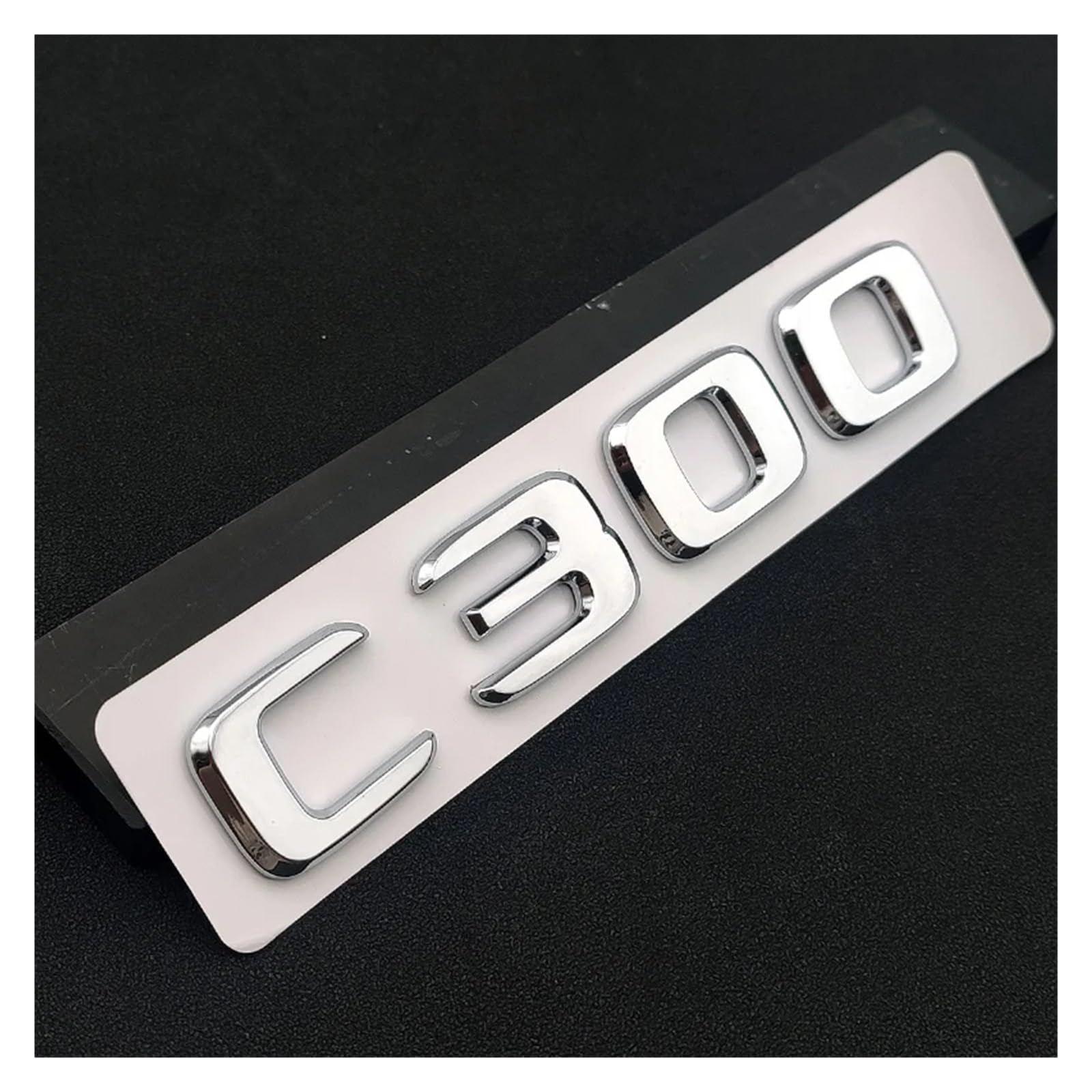 BGAGNVNLPT ABS Black Chrome Letters 3D Car Trunk Letters Badge for C200 C220 C300 C320 Logo Sticker Accessories Abzeichen Logo Abziehbild(C300 Chrome) von BGAGNVNLPT