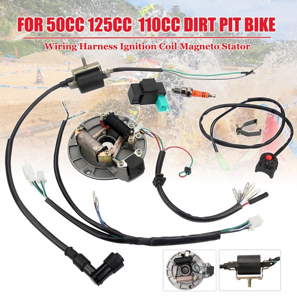 Magneto Statorspule Kabelbaum Zündspule Magneto Stator für 50 70 125cc 110 Dirt Pit Bike von BGDCVS