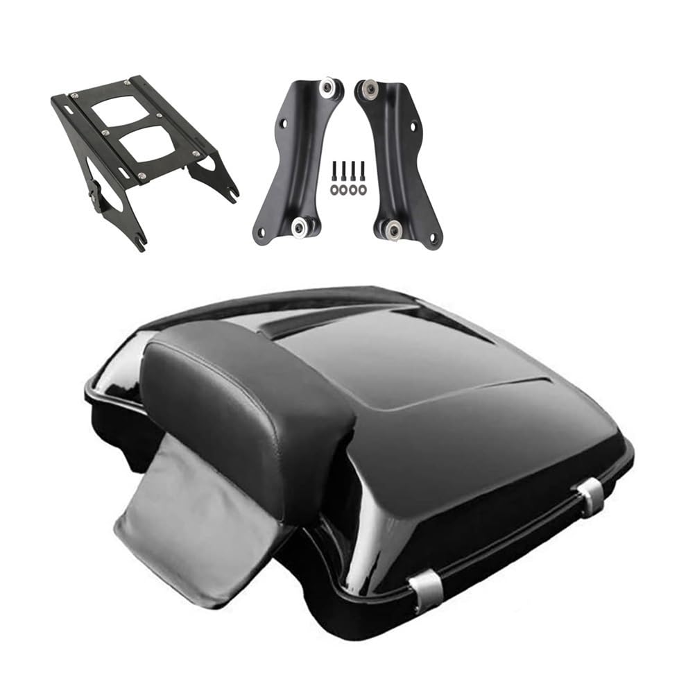 Regalhalterung Für Ha&rley Davidson Street Glide Ultra Electra Glide CVO Motorrad Razor Tail Gepäck Box Tour Pak Pack Mit Rückenlehne Pad von BGDCVS