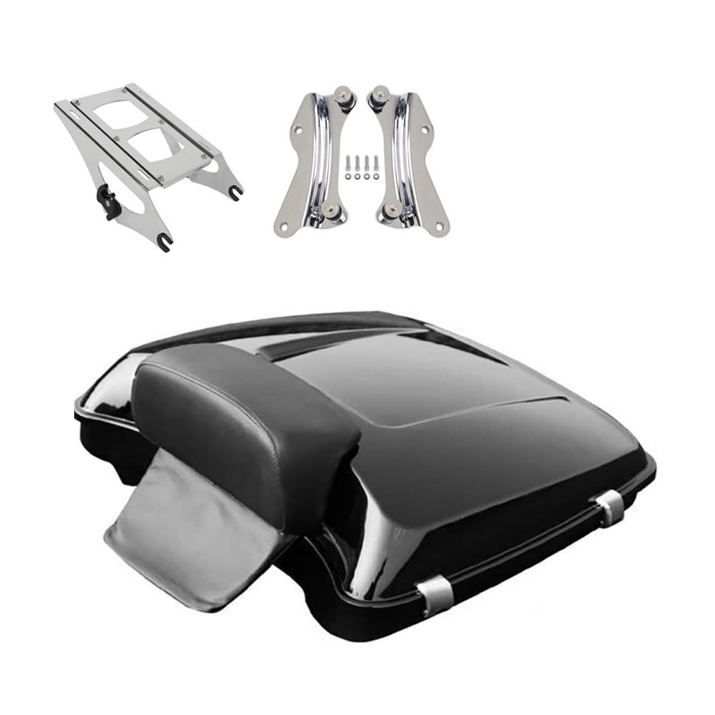 Regalhalterung Für Ha&rley Davidson Street Glide Ultra Electra Glide CVO Motorrad Razor Tail Gepäck Box Tour Pak Pack Mit Rückenlehne Pad von BGDCVS