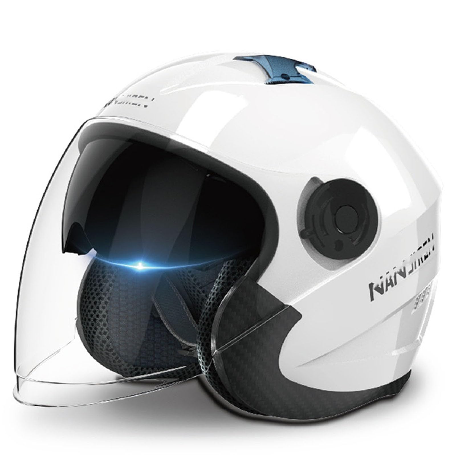 Motorradhelm Halbhelme Jethelm,Retro-Motorradhalbhelm Jet-Helmhalbhelm Mit Doppelvisier Offenem Helm,Herren Damen Antikollisions-Schutzhelm,DOT/ECE-Zertifizierter F,56-62CM von BGGNG