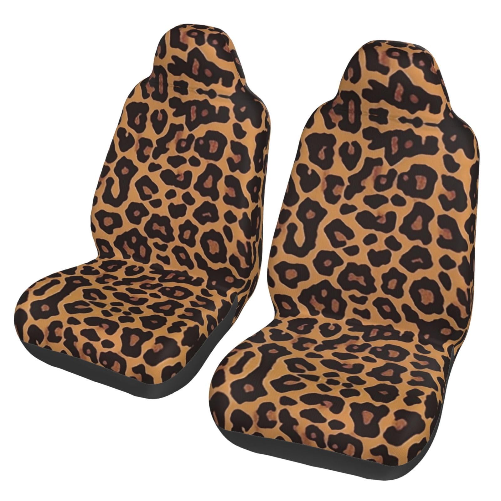 BGHEWRT Autositzbezüge aus Polyester, Motiv: Cool Cheetah Leopard Doppelschutz, hochelastisch, 2er-Set, geeignet für universellen Schutz für Autos, SUVs, LKWs, Lieferwagen von BGHEWRT