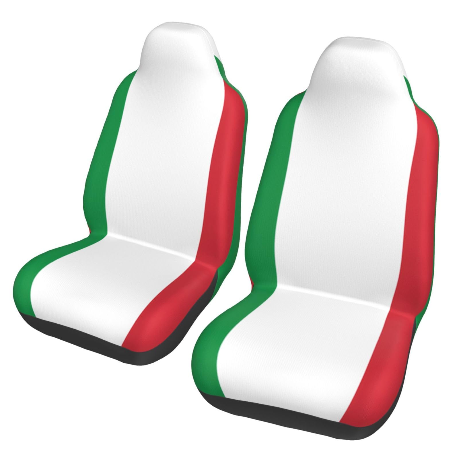 BGHEWRT Autositzbezüge mit italienischer Flagge, doppelter Schutz, hochelastisch, Polyester, 2er-Set, geeignet für universellen Schutz für Autos, SUVs, LKWs, Lieferwagen von BGHEWRT