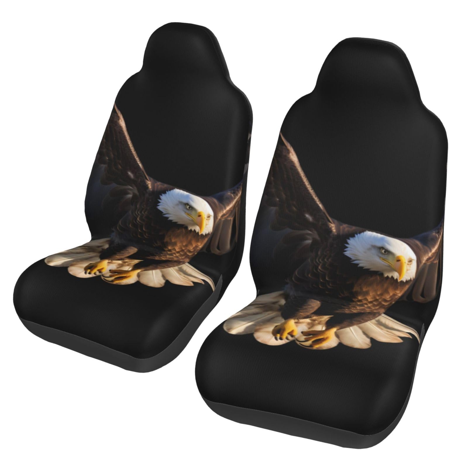 BGHEWRT Flying Eagle Autositzbezüge, doppelt, hochelastisch, Polyester, 2er-Set, geeignet für universellen Schutz für Autos, SUVs, LKWs, Lieferwagen von BGHEWRT