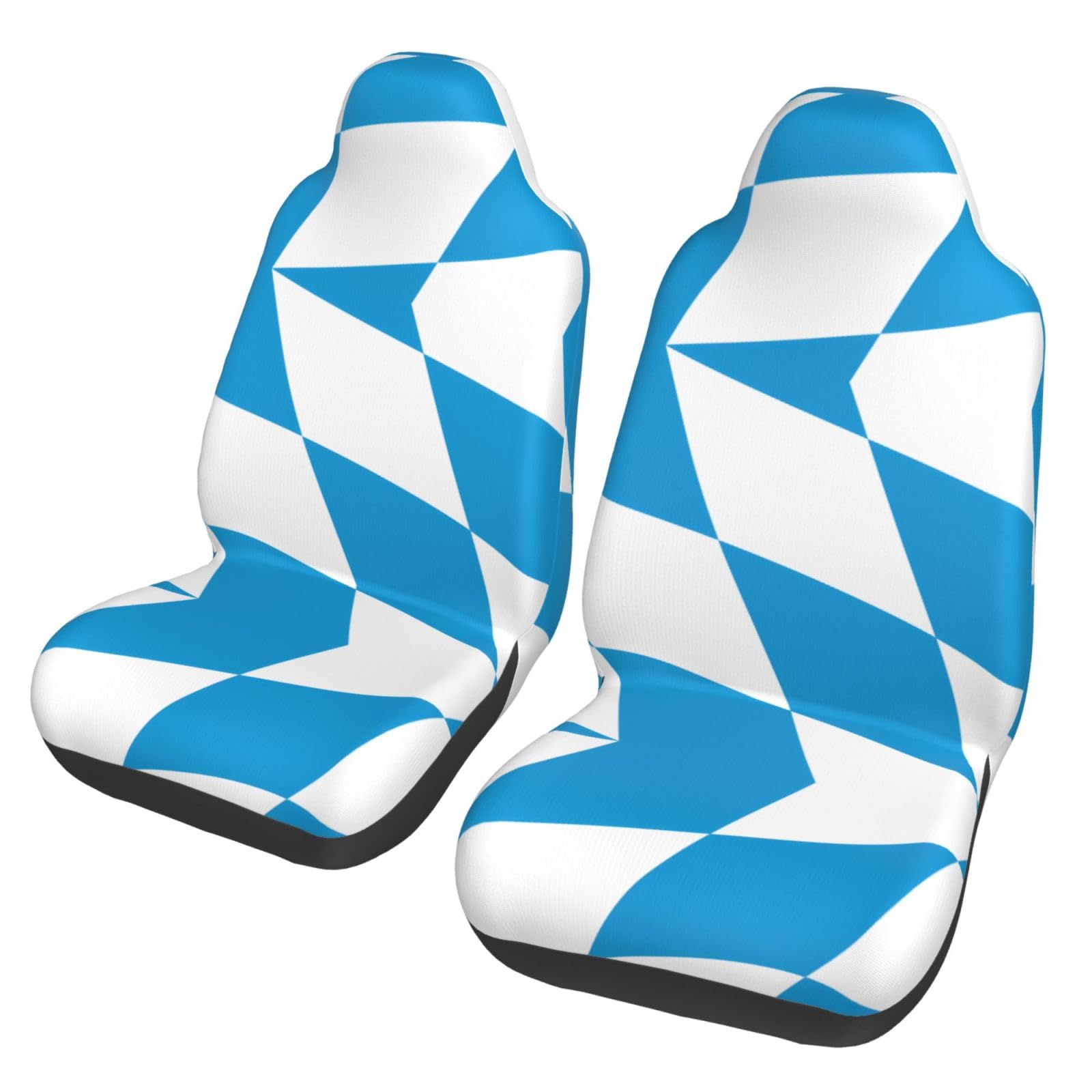 BGHEWRT Sitzbezüge Bayerische Flagge Doppelschutz Hochelastische Polyester Autositzbezüge 2er Set Geeignet für Universal Schutz für PKW SUV LKW Van von BGHEWRT