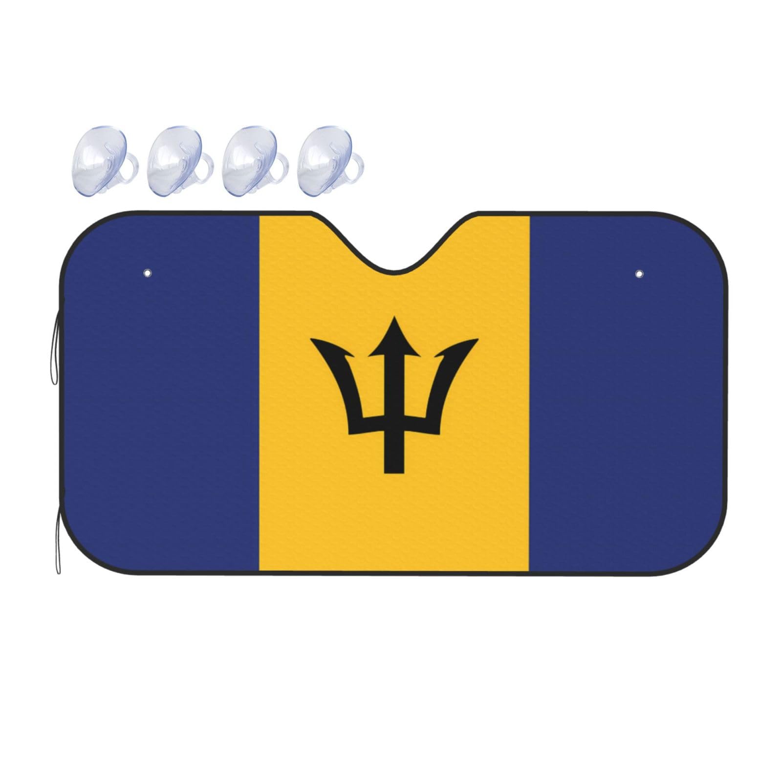 Flagge von Barbados Autopflege, einlagig, Luftpolsterfolie, Wärmedämmung, Sonnenschutz, Wächter für den Komfort im Auto, 4 Jahreszeiten, 139 x 76 cm, Größe M von BGHEWRT