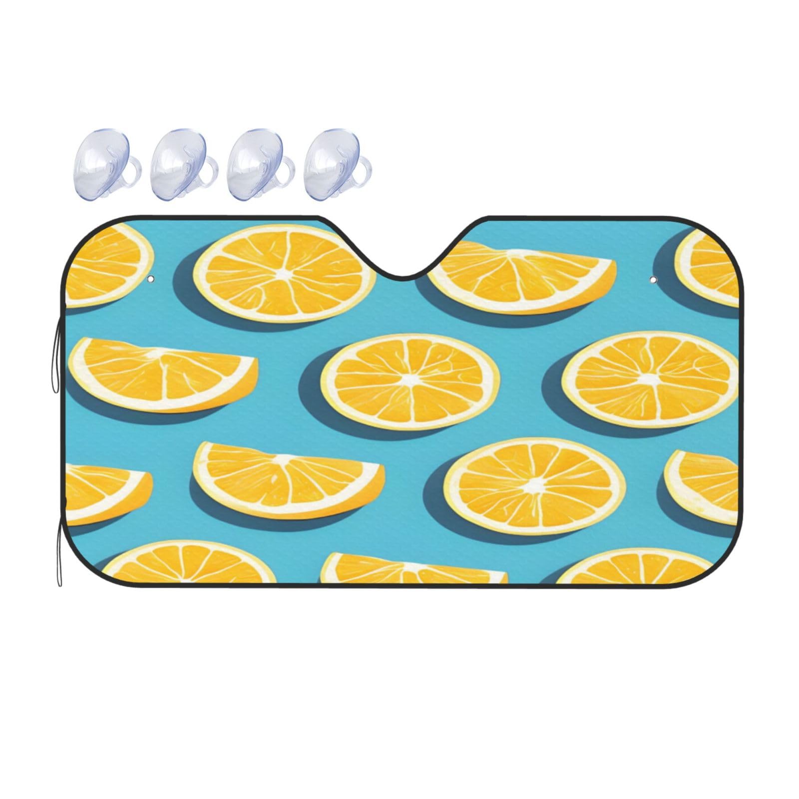 Lemon Wedges Autopflege, einlagige Luftpolsterfolie, Wärmedämmung, Sonnenschutz, Schutz für den Komfort im Auto, 4 Jahreszeiten, 139 x 76 cm, Größe M von BGHEWRT