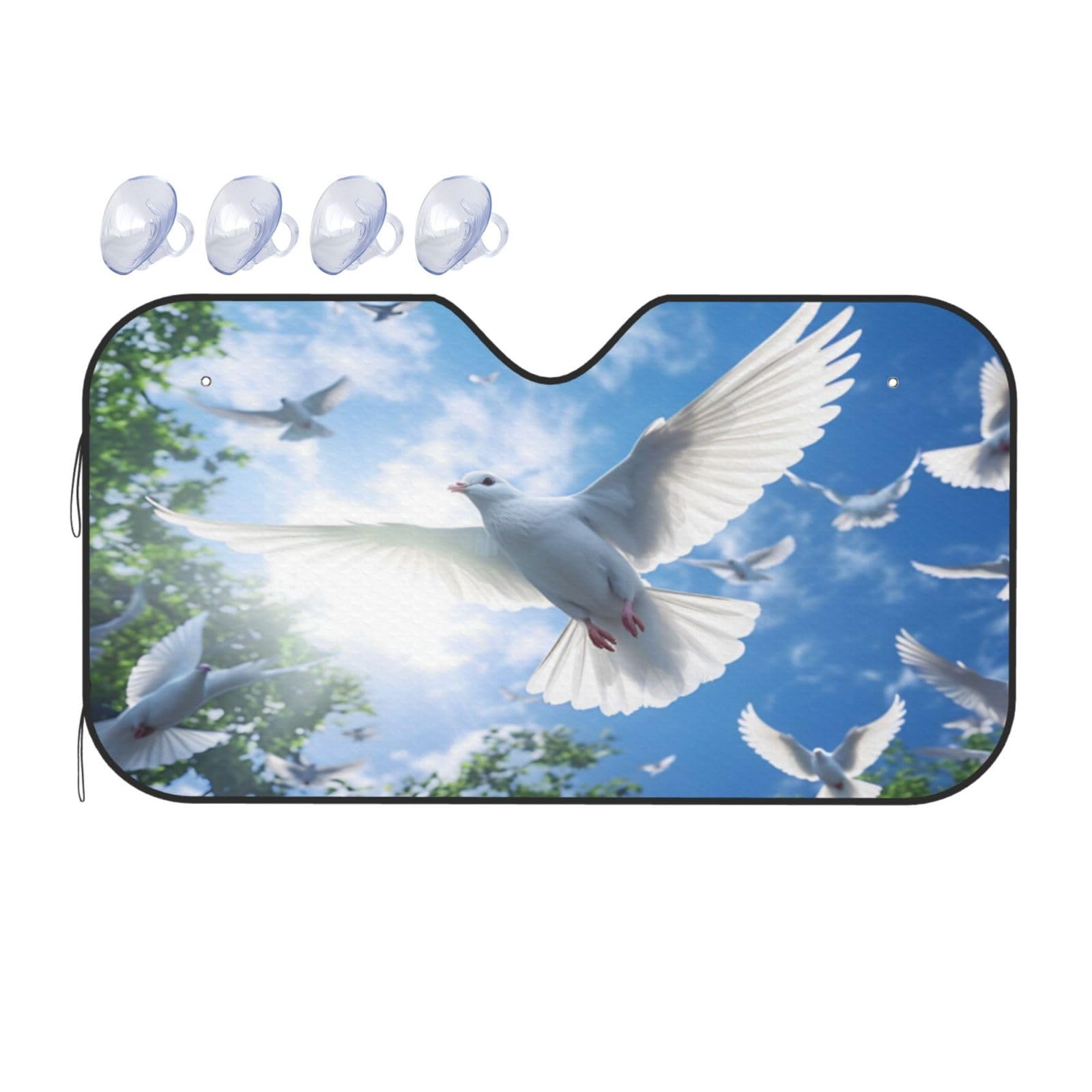 White Dove Of Peace Auto-Pflege, einlagige Luftpolsterfolie, Wärmedämmung, Sonnenschutz, Wächter des Komforts im Auto, 4 Jahreszeiten, 139 x 76 cm, Größe M von BGHEWRT