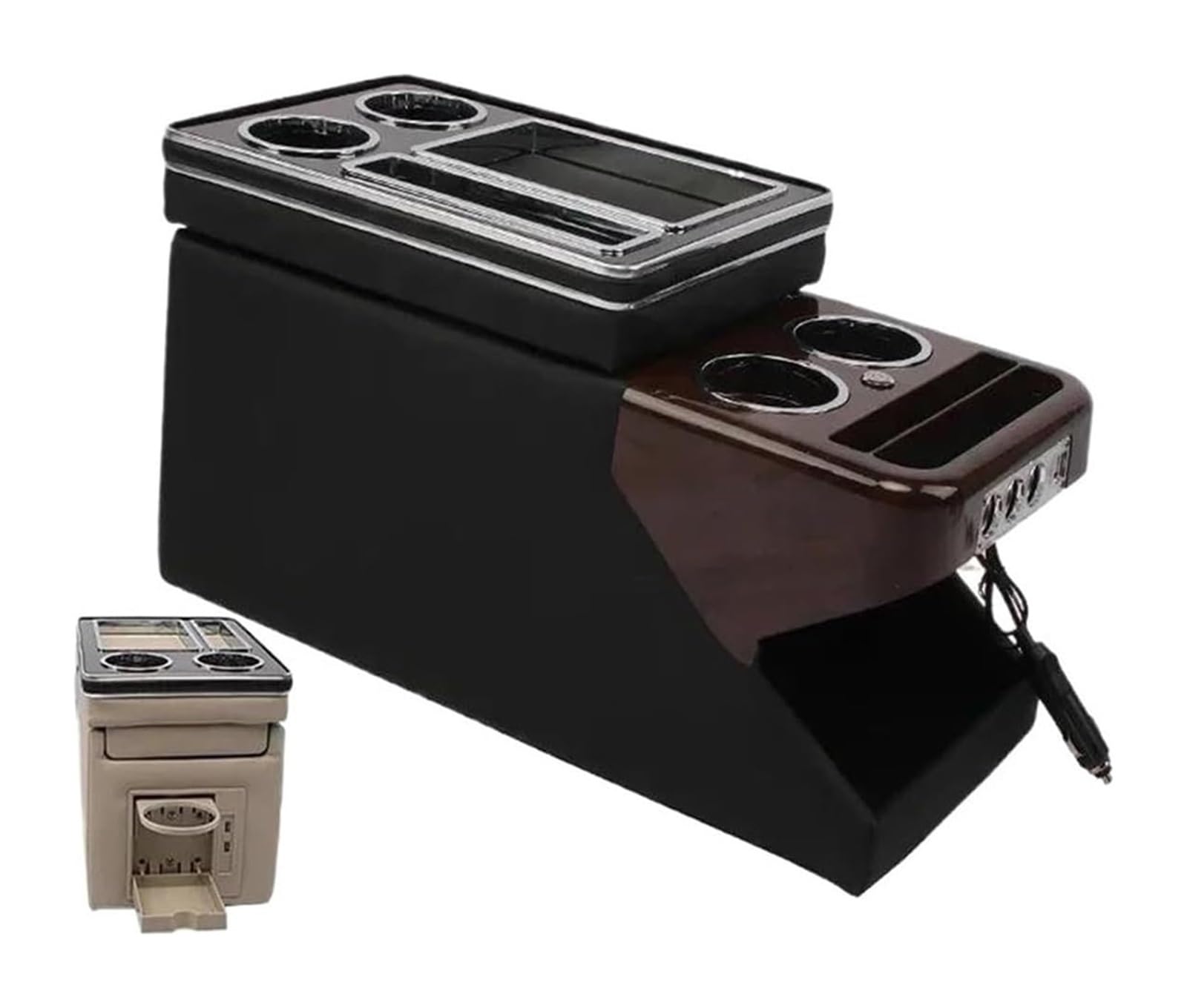 Auto Armlehnenbox FÜR KIA Für Sedona Für Carnival 2021 + Zentrale Zweite Reihe Von Business Handläufe Armlehne Storage Box(C Black) von BGHGCVAOK