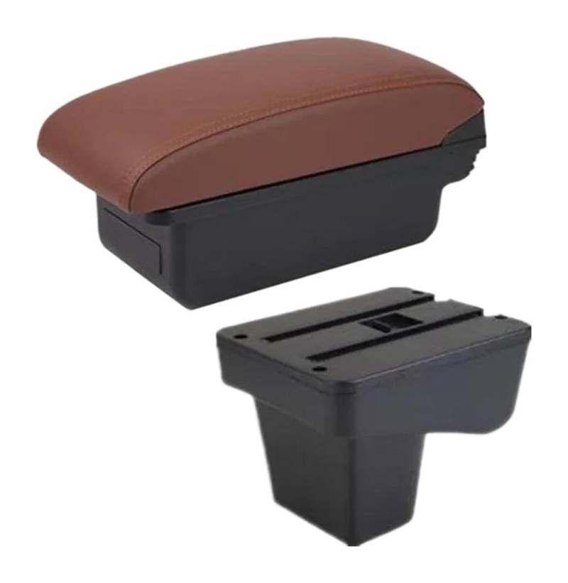 Auto Armlehnenbox Für Kia Für Stonic Auto Armlehne Box Zentrale Lagerung Box Nachrüstung Innenraum Mit USB Center Console Storage Box(A Brown No Usb) von BGHGCVAOK