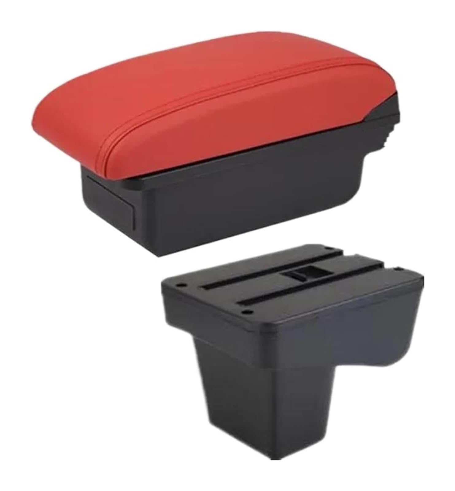 Auto Armlehnenbox Für Kia Für Stonic Auto Armlehne Box Zentrale Lagerung Box Nachrüstung Innenraum Mit USB Center Console Storage Box(A Red No Usb) von BGHGCVAOK