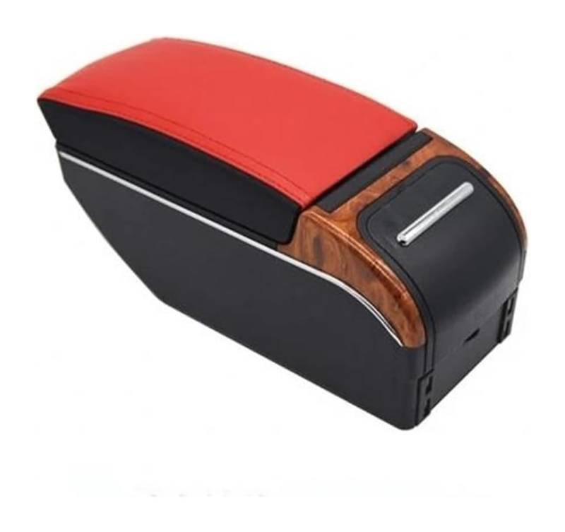 Auto Armlehnenbox Für L&and Für R&over Für FreeL&ander 2 Center Console Stauraum Auto Ellenbogenstütze Mit USB Armlehne Box Teile(A-black Red Panel) von BGHGCVAOK