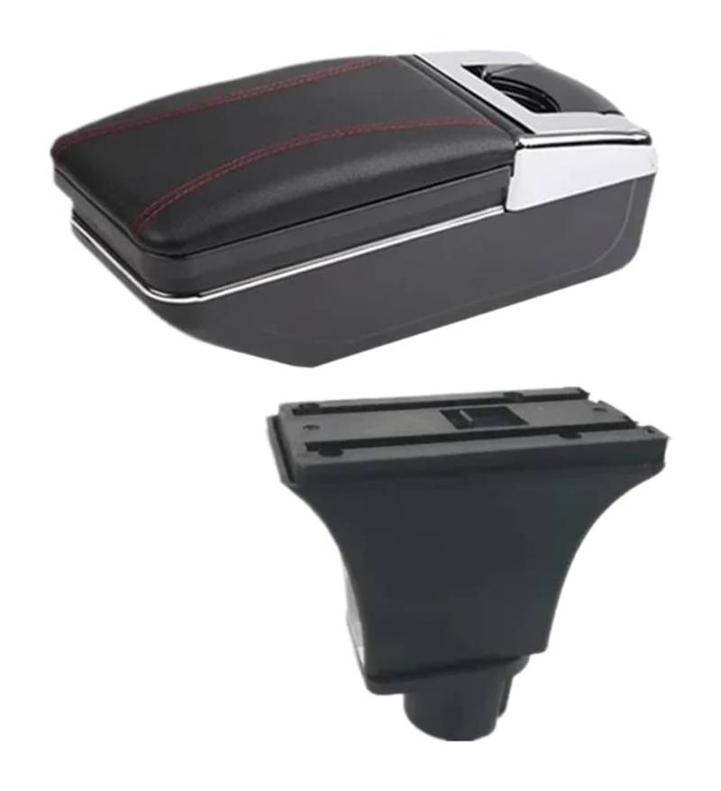 Auto Armlehnenbox Für O&pel Für Corsa C Auto Armlehne Box Zentrale Lagerung Box Innen Details Nachrüstung Center Console Storage Box(A2 Black Line No Usb) von BGHGCVAOK