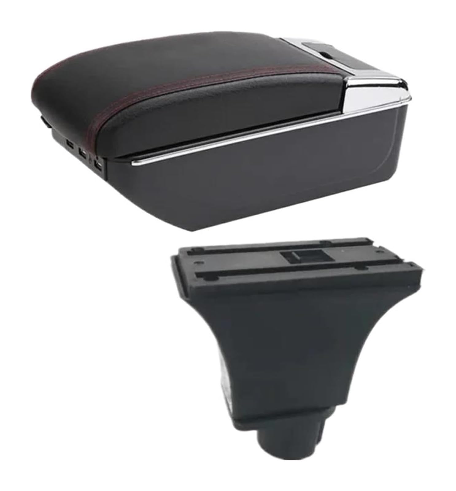 Auto Armlehnenbox Für O&pel Für Corsa C Auto Armlehne Box Zentrale Lagerung Box Innen Details Nachrüstung Center Console Storage Box(C2 Black Line 7usb) von BGHGCVAOK