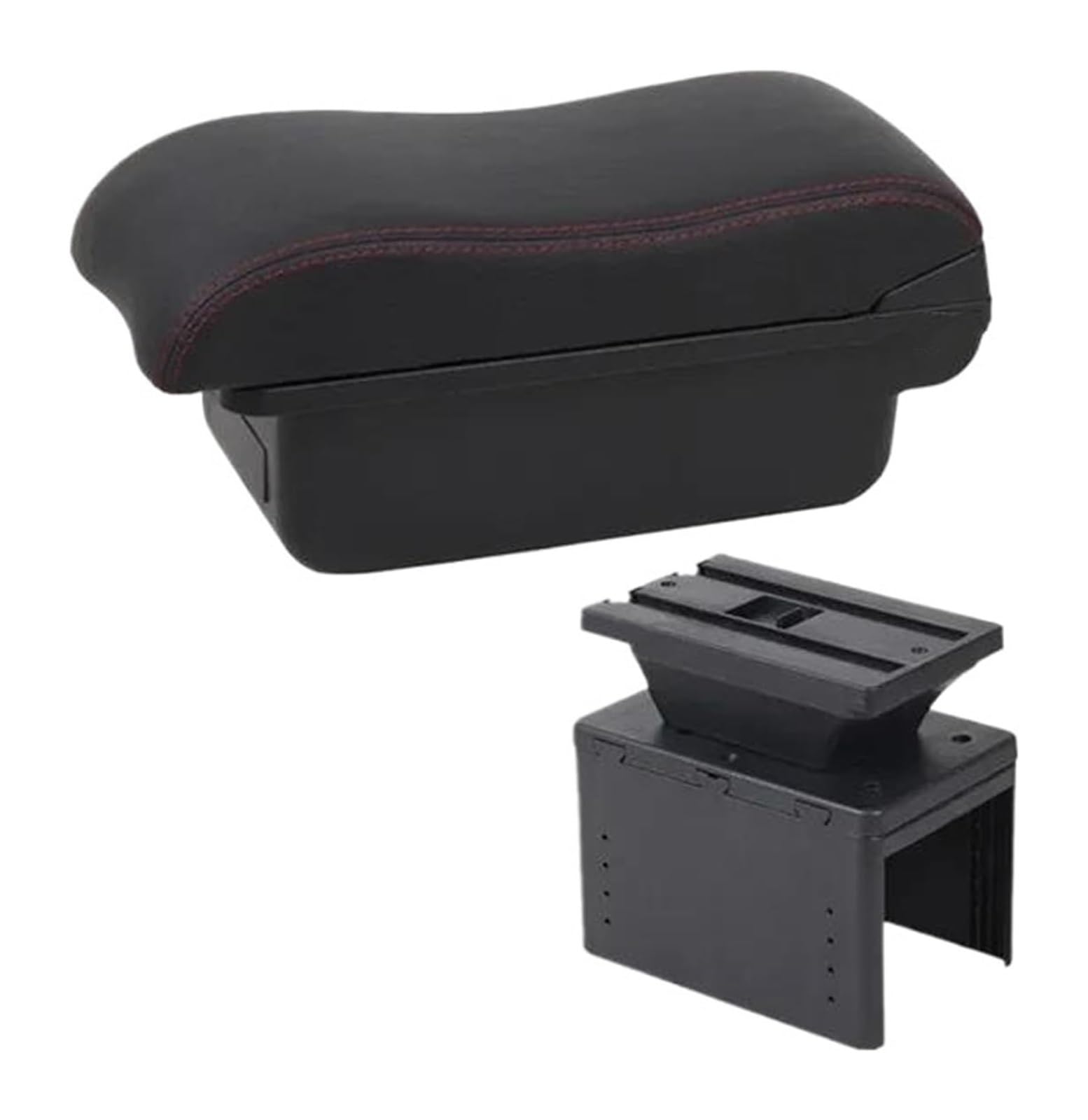 Auto Armlehnenbox Für O&pel Für Corsa E Auto Armlehne Box Center Console Storage Box Modifikation Mit USB Center Console Storage Box(A1 Red Line No Usb) von BGHGCVAOK