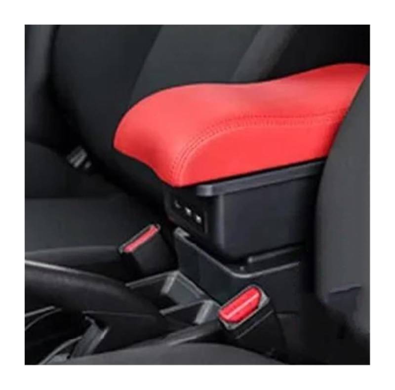 Auto Armlehnenbox Für O&pel Für Corsa E Auto Armlehne Box Center Console Storage Box Modifikation Mit USB Center Console Storage Box(B4 Red 3usb) von BGHGCVAOK