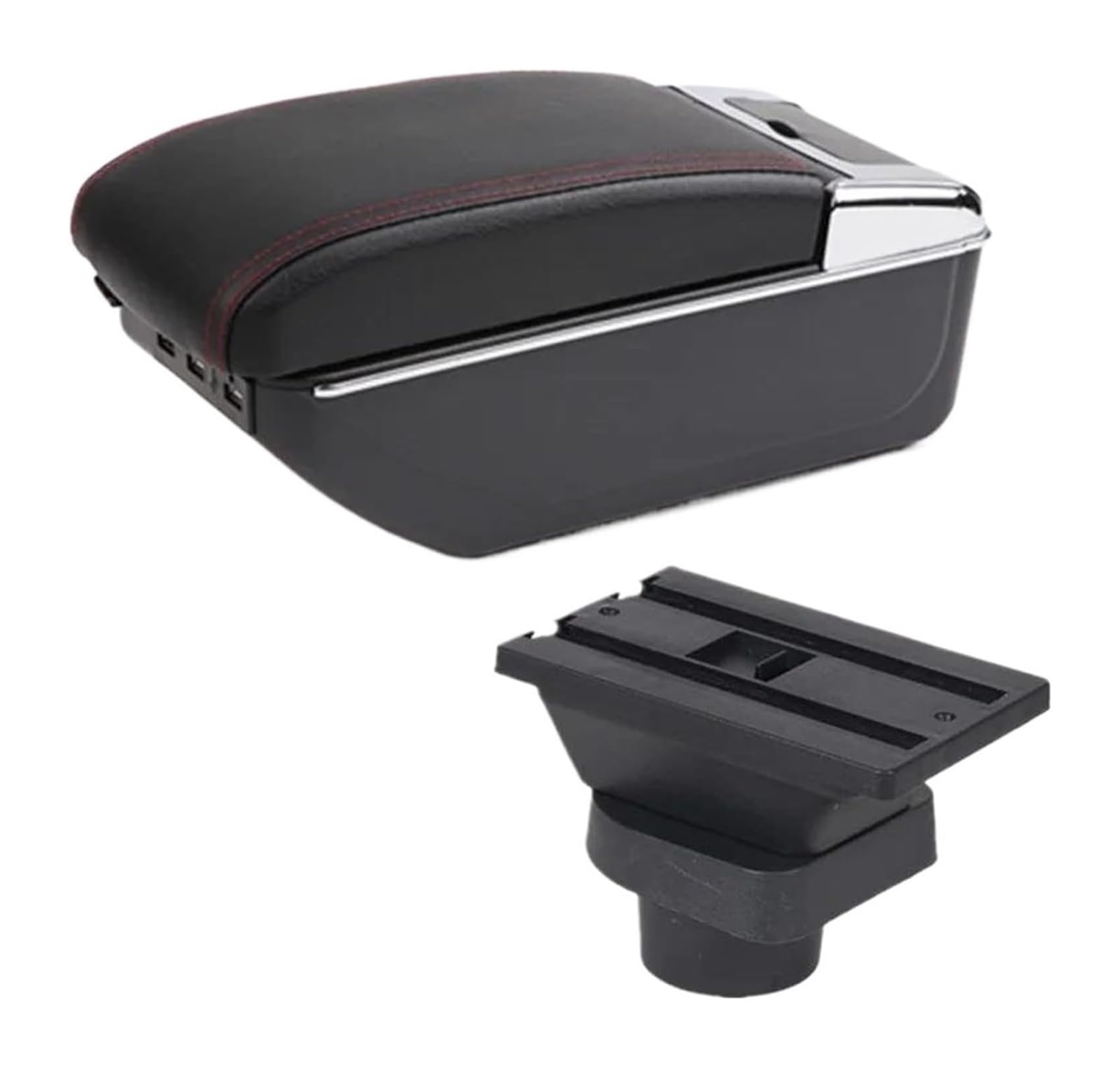 Auto Armlehnenbox Für O&pel Für Corsa F 2020 Center Console Storage Box Auto Armlehne Box Zentraler USB-Ladebecherhalter(D1 Red Line 7usb) von BGHGCVAOK