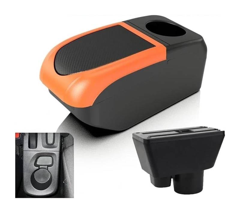 Auto Armlehnenbox Für Opel Für Corsa F 19-24 Armlehne Lagerung Box 6USB Innen Center Armlehne Lagerung Box(A2 6usb Orange) von BGHGCVAOK