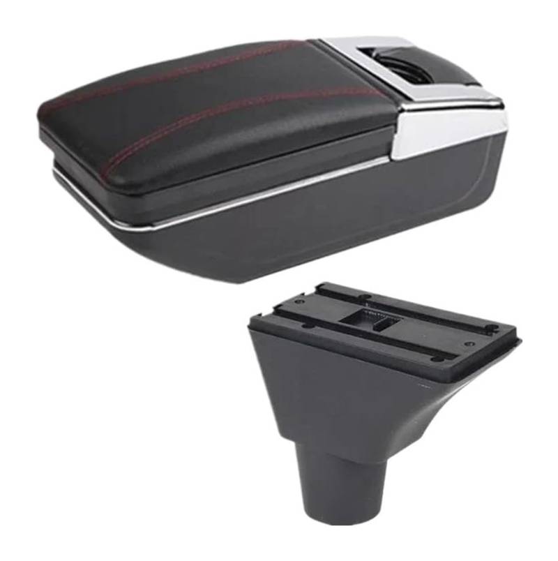 Auto Armlehnenbox Für Seat Für Ibiza 6j 6L Auto Armlehne Box Zentrale Lagerung Box Nachrüstung Innen Center Console Storage Box(A Red Line No Usb) von BGHGCVAOK