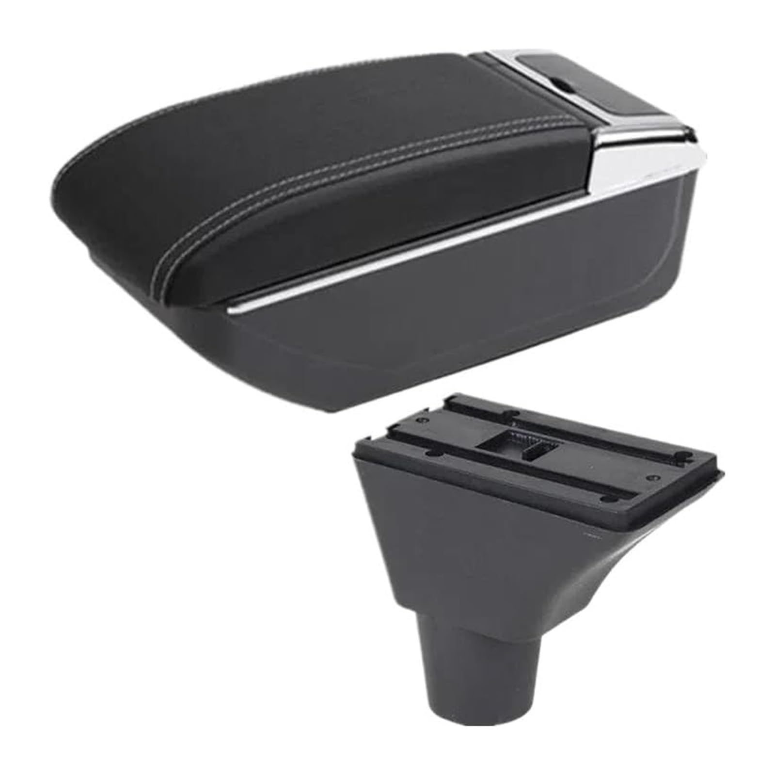 Auto Armlehnenbox Für Seat Für Ibiza 6j 6L Auto Armlehne Box Zentrale Lagerung Box Nachrüstung Innen Center Console Storage Box(B White Line No Usb) von BGHGCVAOK