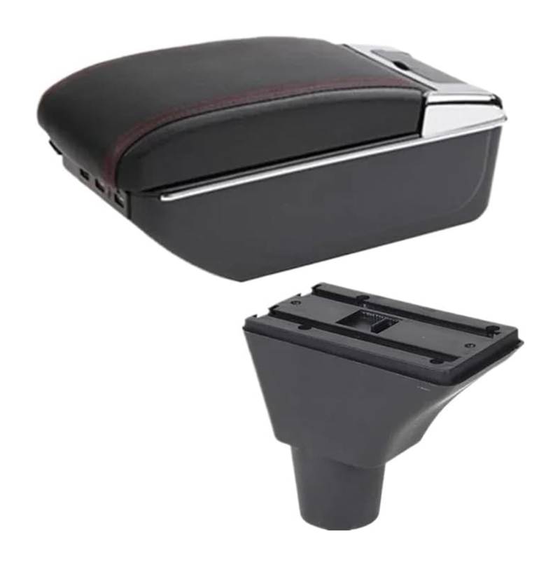 Auto Armlehnenbox Für Seat Für Ibiza 6j 6L Auto Armlehne Box Zentrale Lagerung Box Nachrüstung Innen Center Console Storage Box(D Red Line 7usb) von BGHGCVAOK