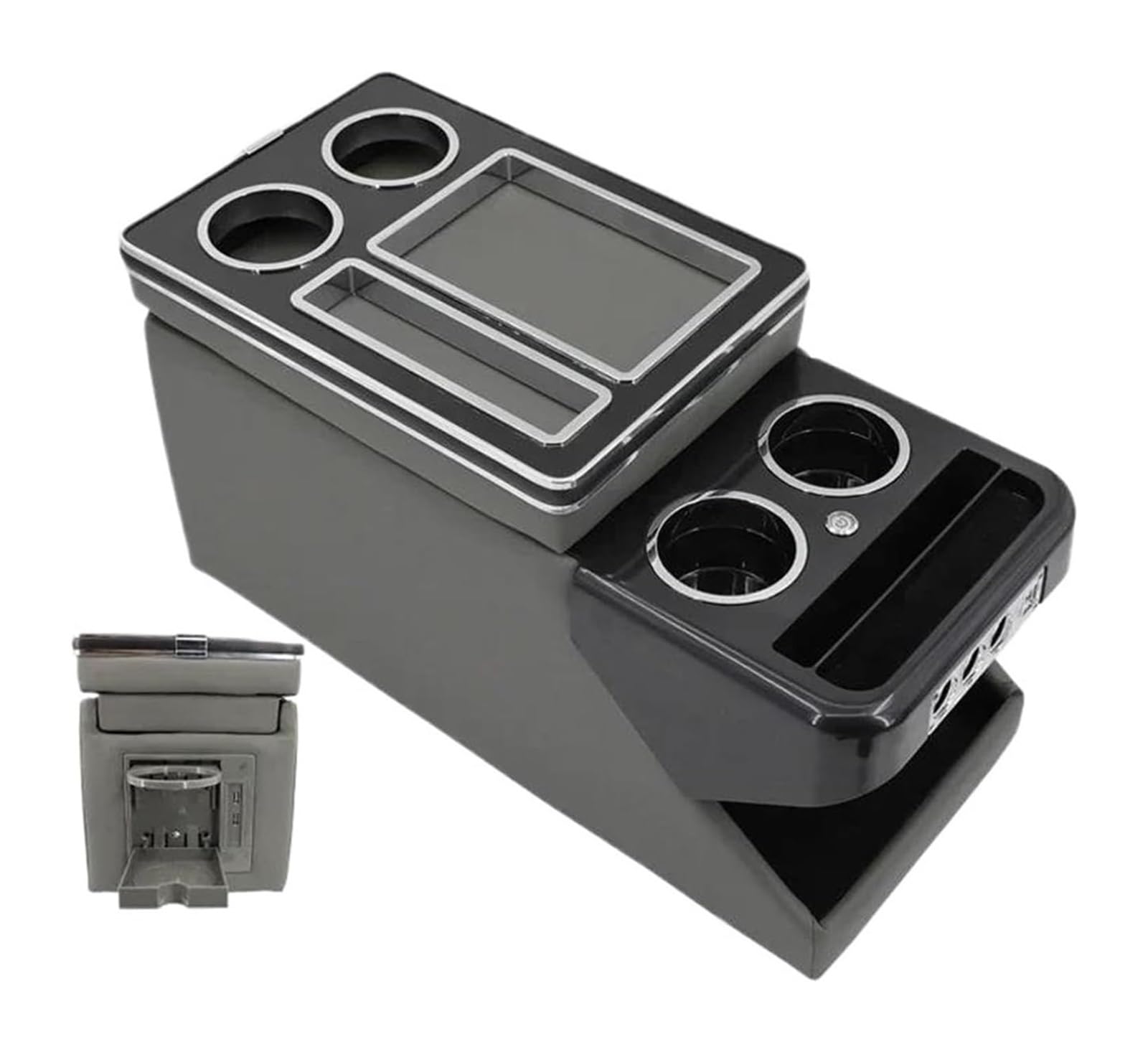 Auto Armlehnenbox Für Spacetourer 16-23 Vorne Mit USB Atmosphäre Licht Vorne Mit USB Atmosphäre Licht Armlehne(B Gray) von BGHGCVAOK