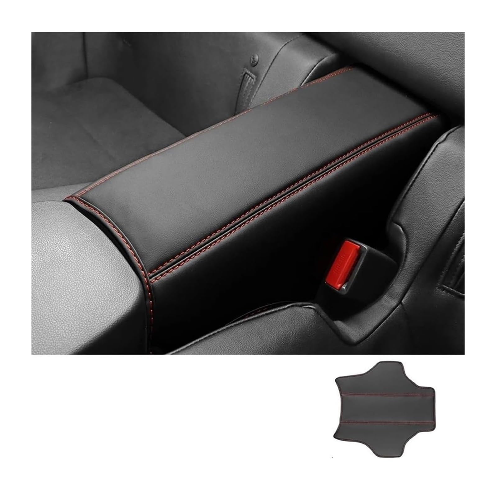 Auto Armlehnenbox Für Subaru BRZ 2021-2024 Rücksitzpolster Kissen RHD LHD Auto Armlehne Konsole Armlehne Box Trim Armlehne Aufbewahrungsbox(Leather Red) von BGHGCVAOK