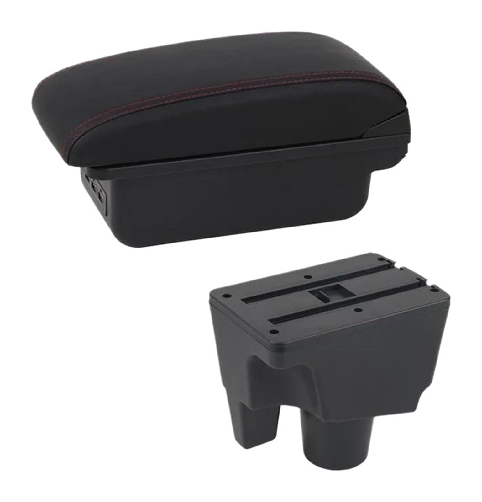 Auto Armlehnenbox Für T&oyota Für Aqua Für Prius C Center Console Storage Box Armlehne Box Zentrale Lagerung Box Nachrüstung Innen USB(B1 Red Line 3usb) von BGHGCVAOK