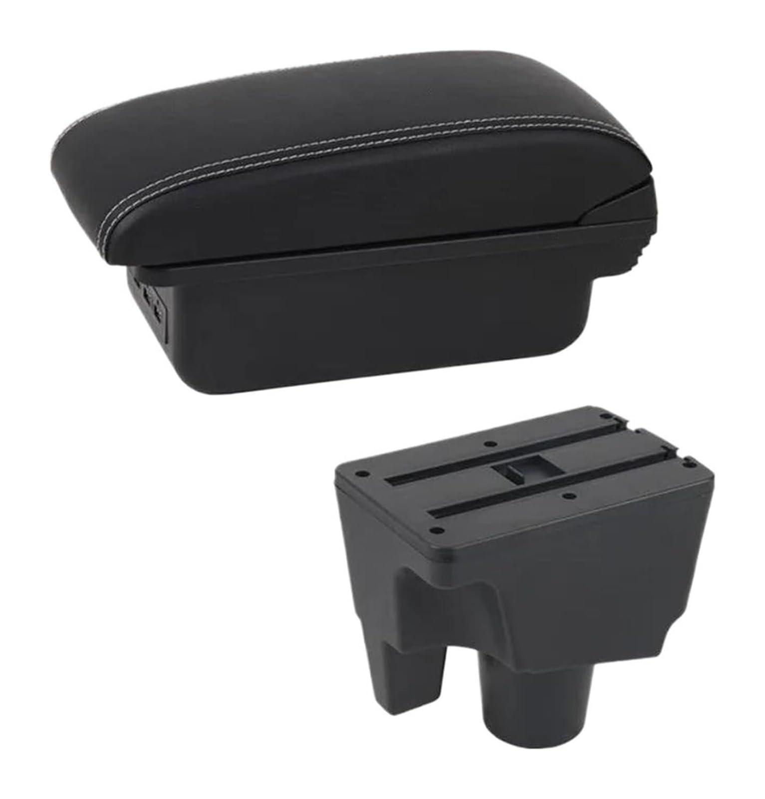 Auto Armlehnenbox Für T&oyota Für Aqua Für Prius C Center Console Storage Box Armlehne Box Zentrale Lagerung Box Nachrüstung Innen USB(B3 White Line 3usb) von BGHGCVAOK