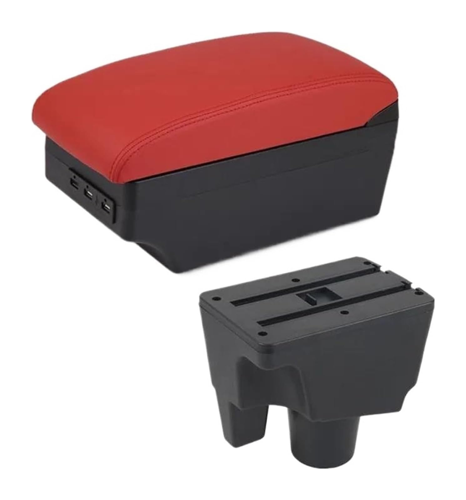 Auto Armlehnenbox Für T&oyota Für Aqua Für Prius C Center Console Storage Box Armlehne Box Zentrale Lagerung Box Nachrüstung Innen USB(C4 Red 7usb) von BGHGCVAOK