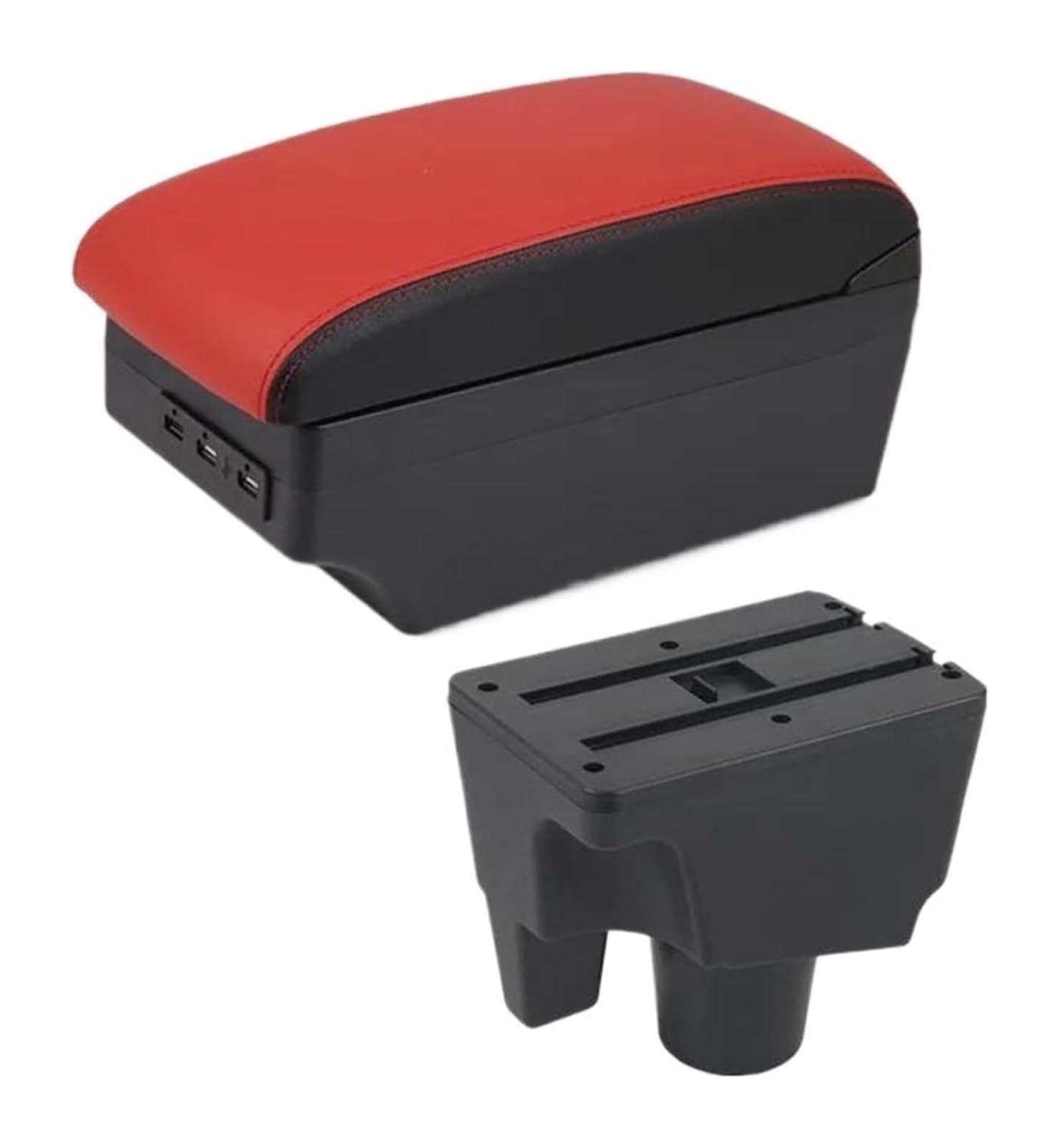 Auto Armlehnenbox Für T&oyota Für Aqua Für Prius C Center Console Storage Box Armlehne Box Zentrale Lagerung Box Nachrüstung Innen USB(C5 Black Border 7usb) von BGHGCVAOK