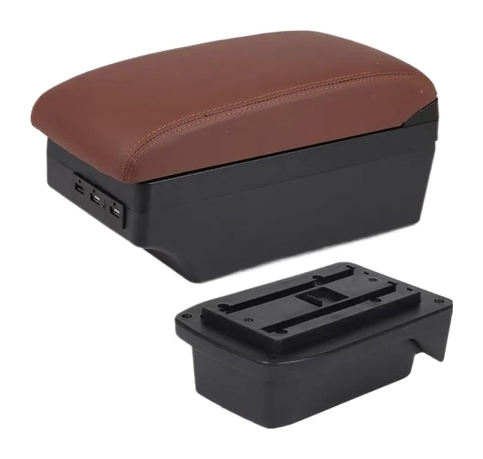 Auto Armlehnenbox Für T&oyota Für Verso EZ Auto Armlehne Box Innen Details Teile Lagerung Box USB Center Console Storage Box(C6 Brown 7usb) von BGHGCVAOK