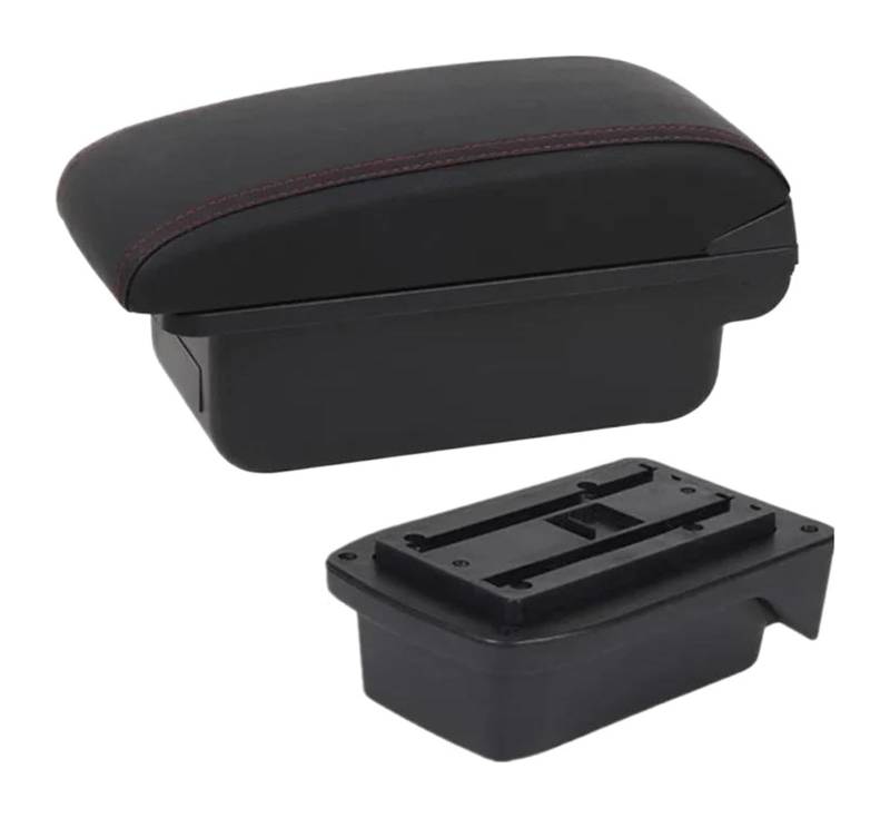 Auto Armlehnenbox Für T&oyota Für Verso EZ Center Console Storage Box Auto Armlehne Box Zentrum Storage Box Innen Teile Mit USB(A1 Red Line No Usb) von BGHGCVAOK