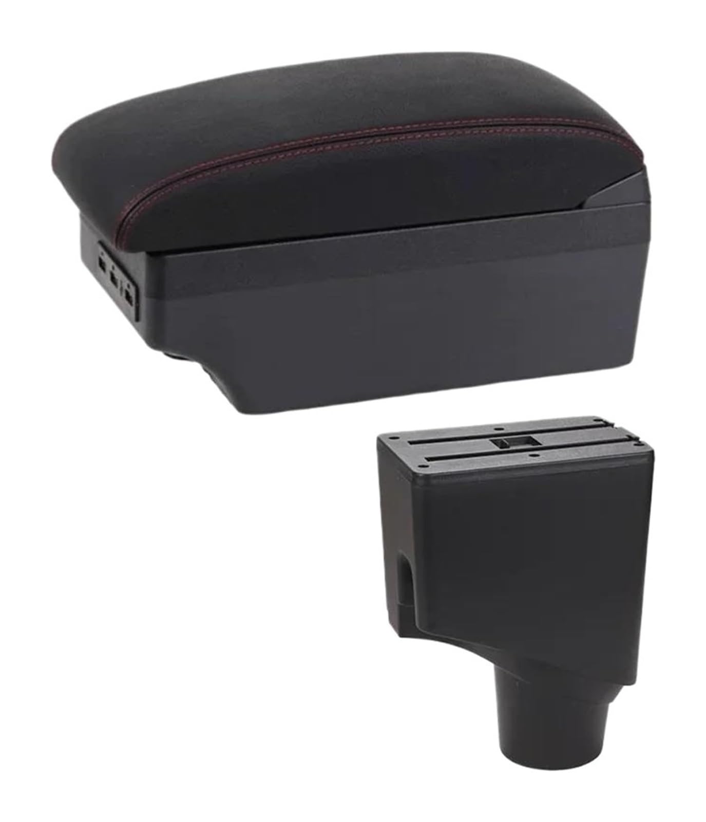 Auto Armlehnenbox Für T&oyota Für Yaris 2015-2021 Auto Armlehne Box Zentrale Lagerung Modifikation Arm Rest Center Console Storage Box(E1 Red Line) von BGHGCVAOK