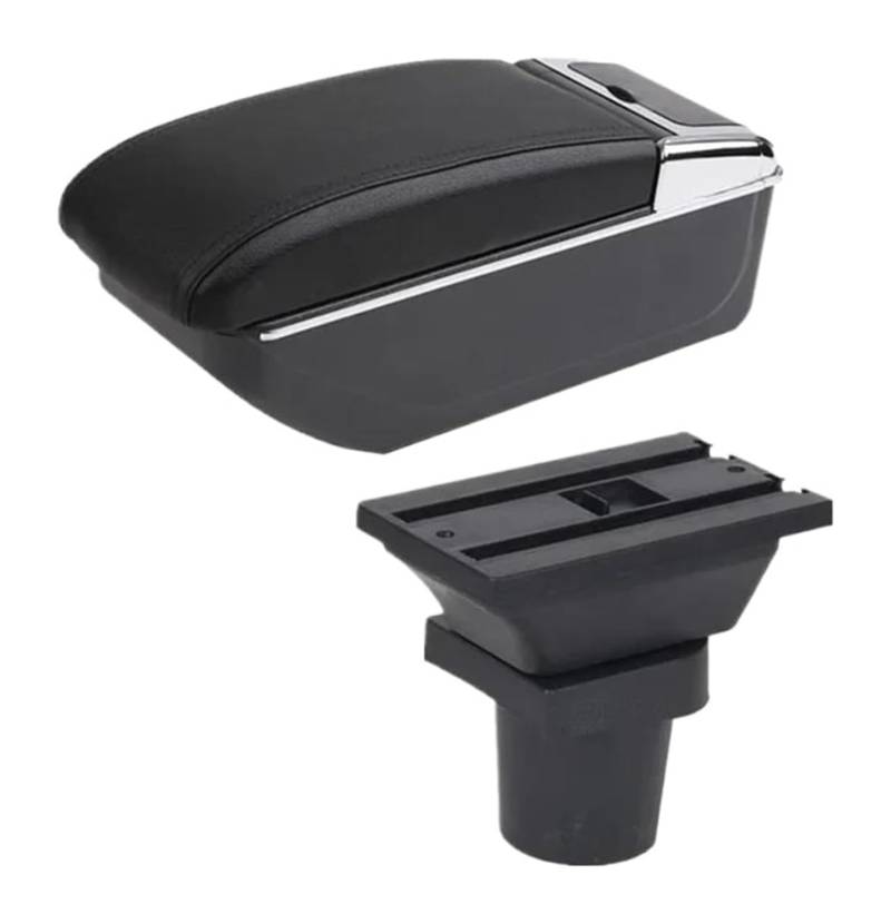 Auto Armlehnenbox Für T&oyota Für Yaris 3 Hybrid Für Vitz Auto Armlehne Box Innen Retrofit Center Console Storage Box(B Black Line No Usb) von BGHGCVAOK