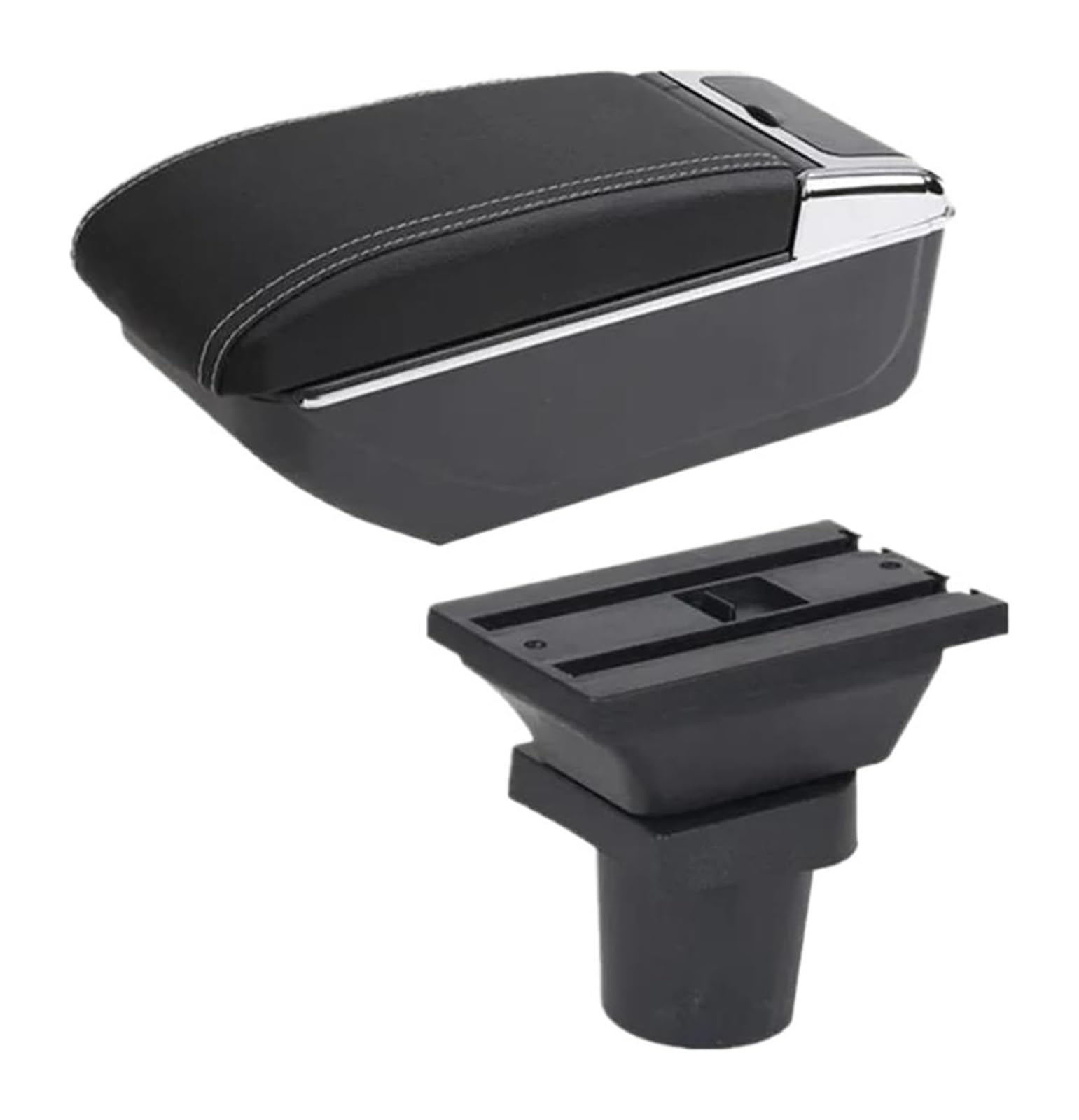 Auto Armlehnenbox Für T&oyota Für Yaris 3 Hybrid Für Vitz Auto Armlehne Box Innen Retrofit Center Console Storage Box(B White Line No Usb) von BGHGCVAOK