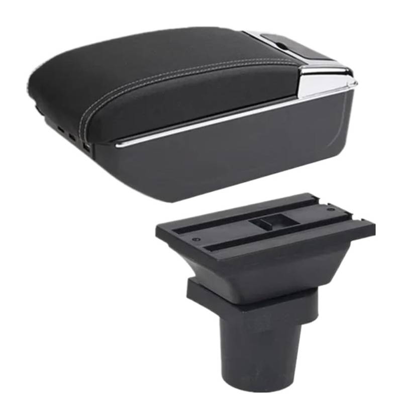 Auto Armlehnenbox Für T&oyota Für Yaris 3 Hybrid Für Vitz Auto Armlehne Box Innen Retrofit Center Console Storage Box(C White Line 7usb) von BGHGCVAOK