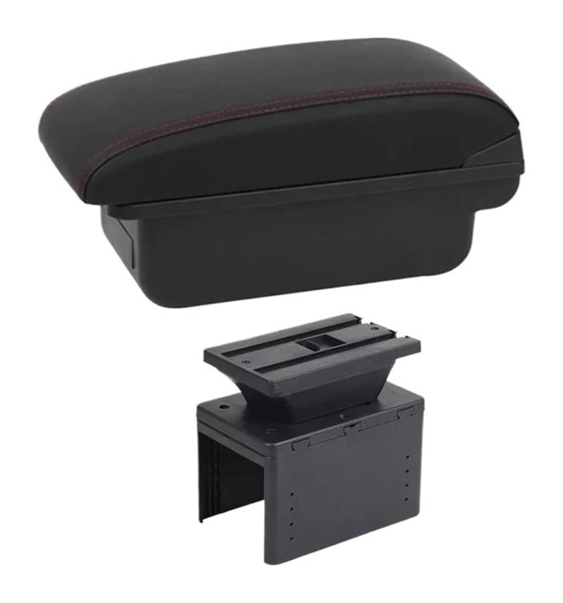 Auto Armlehnenbox Für TT Coupe Für TT Center Storage Box Teile Mit USB Auto Armlehne Box Armlehne Lagerung Box(B1 Red Line) von BGHGCVAOK