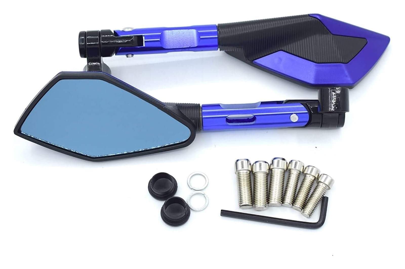 Motorrad spiegel Für Ducati 749 999 1098 1198 SR 749/S/R 999/S/R 1198S/R Universal Motorrad Rückspiegel Blaues Glas CNC Aluminium(Blau) von BGHGCVAOK