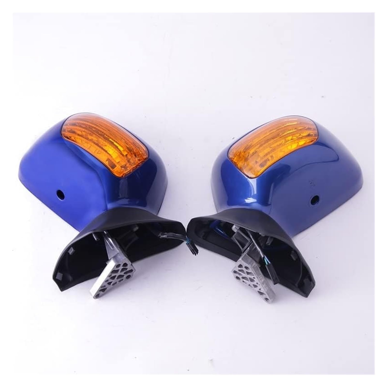 Motorrad spiegel Für Gold Wing Für GL1800 2001 2002 2003 2004 2005 2006 2007 2008 2009 2010 2011 2012 Motorrad Spiegel Blinker(Blue and Orange) von BGHGCVAOK