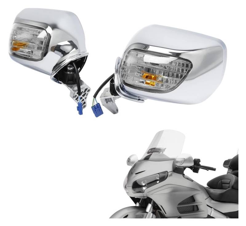 Motorrad spiegel Für Gold Wing Für GL1800 Für F6B 2013 2014 2015 2016 2017 Motorrad Rückspiegel Blinker(Klar) von BGHGCVAOK