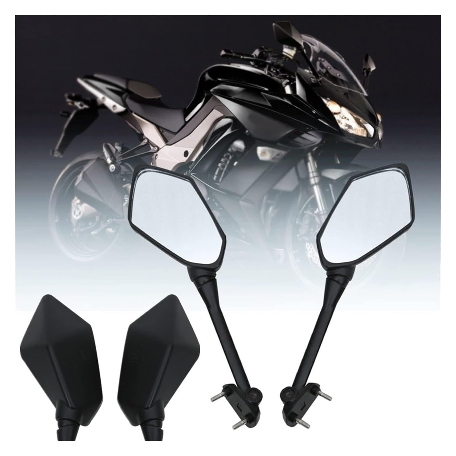 Motorrad spiegel Für K&awasaki Für NINJA 400R 2010-2014 Z1000SX 2011 2012 Motorrad Rückspiegel Rückspiegel Barendspiegel von BGHGCVAOK